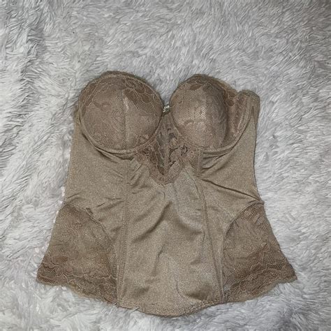 Nude Lace Corset Top Boning In Tact Size 32B Bra Depop
