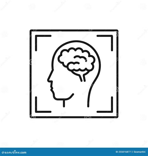 MRI Brain Scan Head Computed Tomography Image Icon Stock Vector