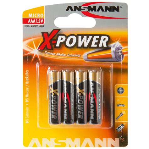 Ansmann Pile X Power Aaa 4 Units Noir Dressinn