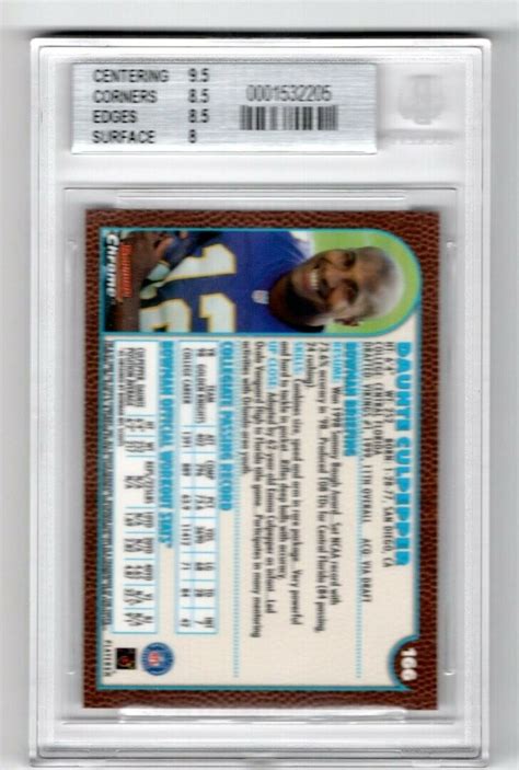 Daunte Culpepper 1999 Bowman Chrome 166 BGS 8 5 Sub Grades 9 5 8 5