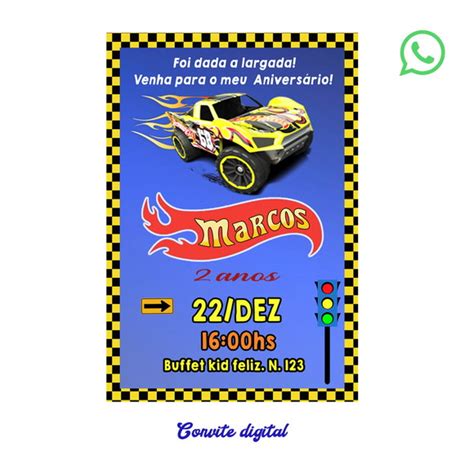 Convite Digital Hot Wheels Elo Produtos Especiais