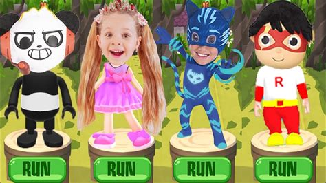 Tag With Pj Masks CatBoy Vs Combo Panda Vs Love Diana Pet Dash Vs Run