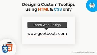 How To Design A Custom Tooltips Using HTML CSS Only G Doovi