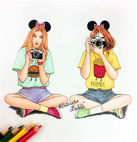 Lets Take Pictures Best Friend Drawings Best Friends Cartoon