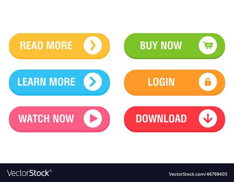 Set Of Modern Trendy Buttons Trendy Colors Vector Image