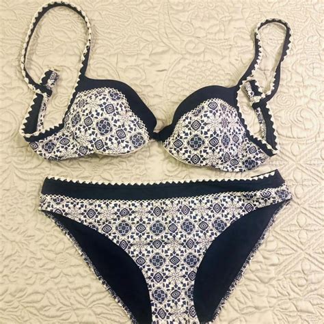 Costume Bikini MC2 Saint Barth Blu E Bianco Con Depop