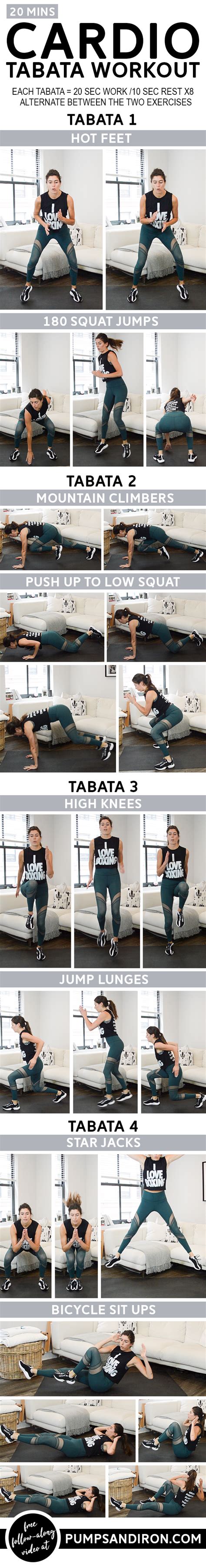 20 Minute Bodyweight Cardio Tabata Workout No Equipment Needed For