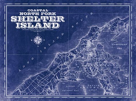 Shelter Island Vintage Remixed Map Lost Dog Art And Frame