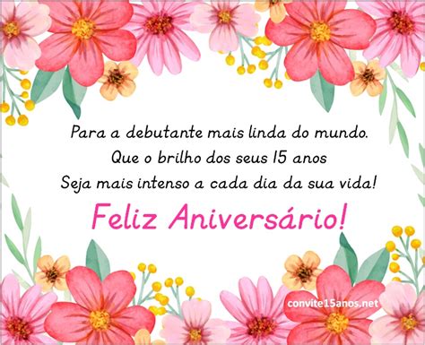 Feliz Aniversario Prima 15 Anos - Cartão de Feliz Aniversário 15 anos Convite 15 Anos