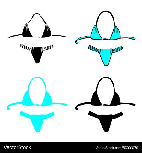Fashionable Bikini Icon Set Fashion Royalty Free Vector