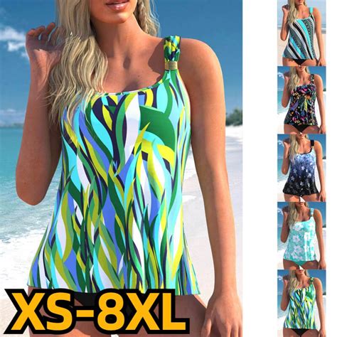 Women New Design Printing Tankini Swimsuit Bikini Set Summer Bathing Suit Retro Beach Wear