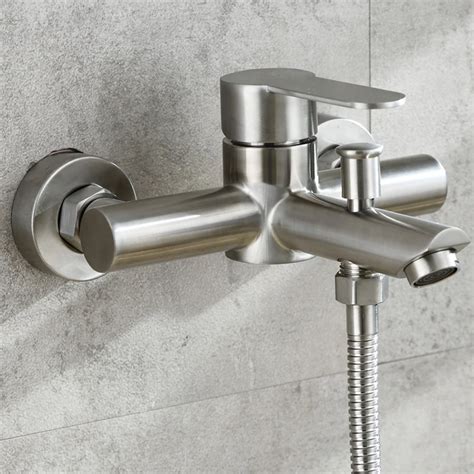 Wall Mounted Stainless Steel Triple Shower Faucet Hot And Cold Wat Eco Luxe D Cor