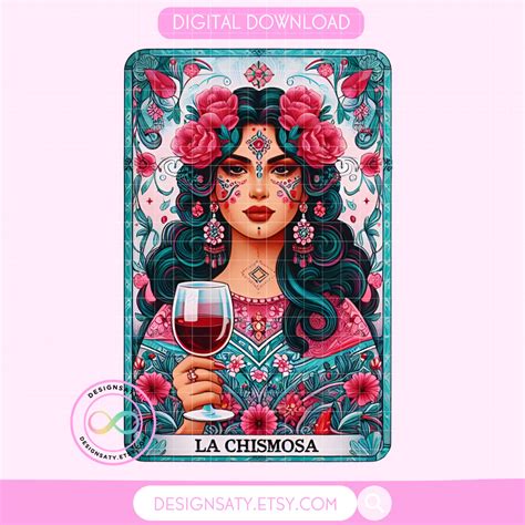 La Chismosa Latina Png Chicana Png Tarot Card Digital Files Dtf Uvdtf Tumbler Mug T Shirt Png