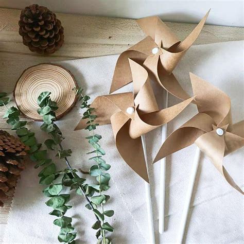 3 Pack Pinwheel Kraft Diy Pinwheels For Garden Wed Grandado