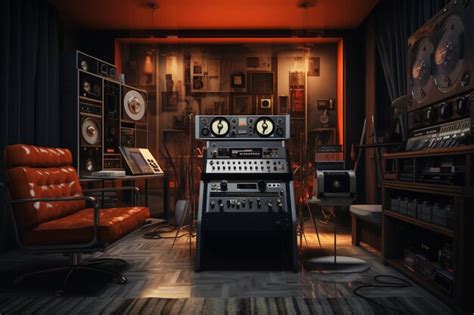 A Retro Recording Studio With Vintage Tape Machine 00291 02 Premium