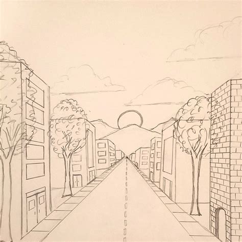 Vanishing Point Street Drawing Perspective Drawing Help Free Art
