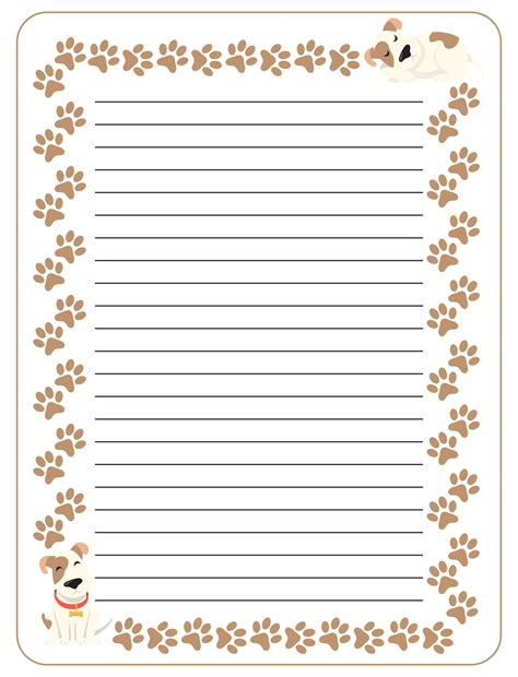 Dog Lined Writing Paper With Borders 10 Free Pdf Printables Printablee