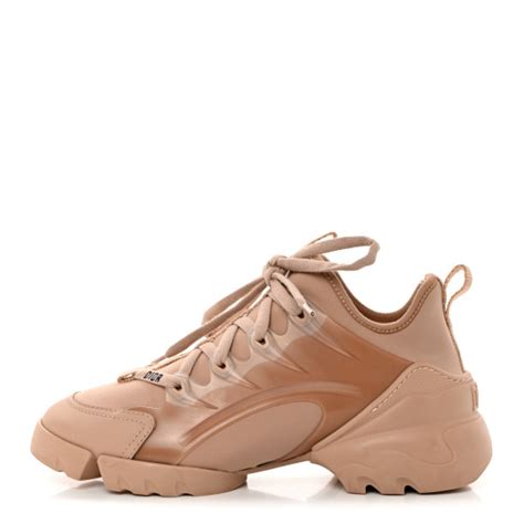 CHRISTIAN DIOR Neoprene Rubber Womens D Connect Sneakers 36 5 Nude 1433280 FASHIONPHILE