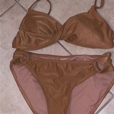 Xhilaration Swim Shiny Copper Bikini Set Poshmark