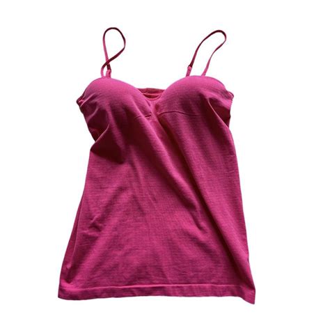 Y K Hot Pink Cami Top With Adjustable Straps Built Depop
