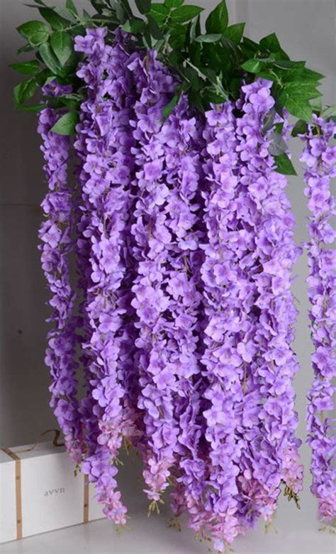 1 Piece Artificial Silk Wisteriahome Garden Hanging Flower Plantwisteria Wedding Vine Decor