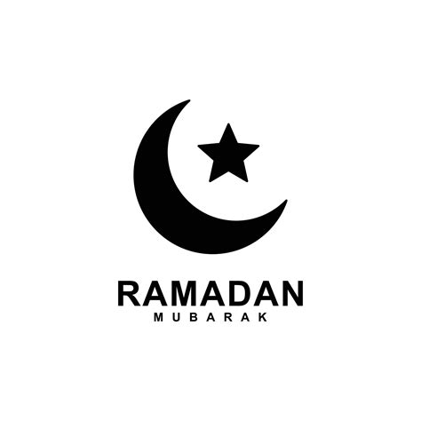 Islamic Crescent Star Simple Flat Logo Vector Crescent Moon Logo