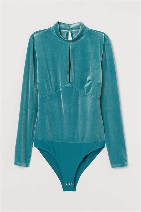 Long Sleeved Body Turquoise Ladies Handm Gb