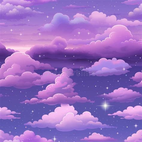 A Purple Sky with Clouds and Stars Stock Image - Image of season, wind ...