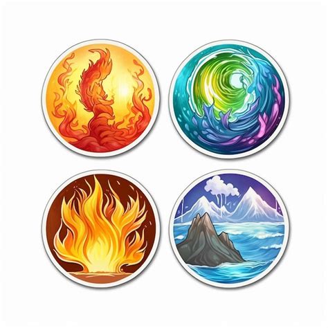 elements fire water earth sun premium ai generated image