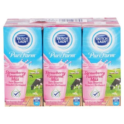 Dutch Lady Pure Farm Strawberry Uht Milk 200ml Shopee Malaysia