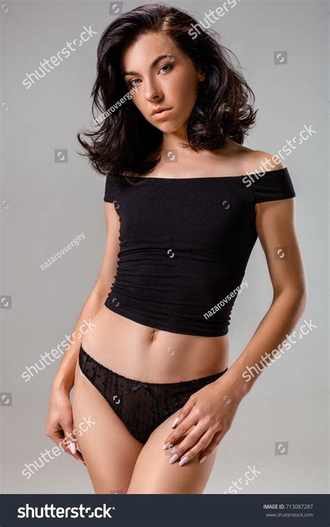 Sensual Brunette Woman Perfect Body Posing Stock Photo 713087287 Shutterstock
