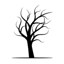Black Winter Naked Tree Royalty Free Vector Image