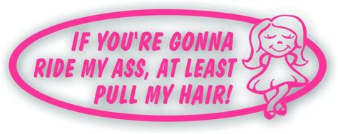 Amazon If You Re Going To Ride My Ass At Least Pull My Hair Decal Sticker For Girl
