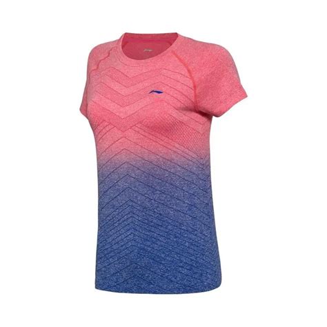 Li-Ning Женские однотонные Тканные футболки для бадминтона дышащая ...