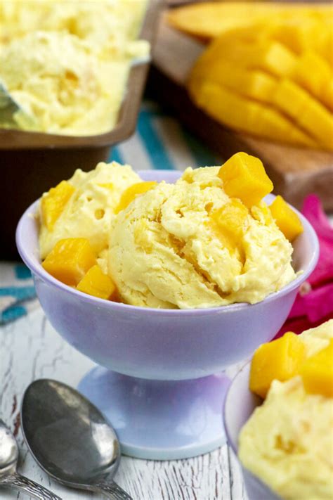 Homemade Mango Ice Cream Foxy Folksy