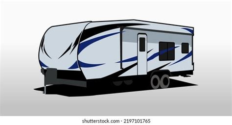 Camping Trailer Rv Camping Trailer Travel Stock Vector Royalty Free