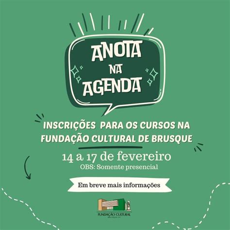 A Fundação Cultural de Brusque abre as inscrições para os cursos de