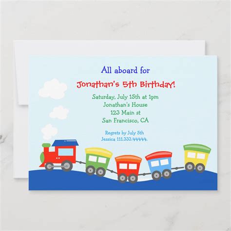 Train Birthday Party Invitation Zazzle