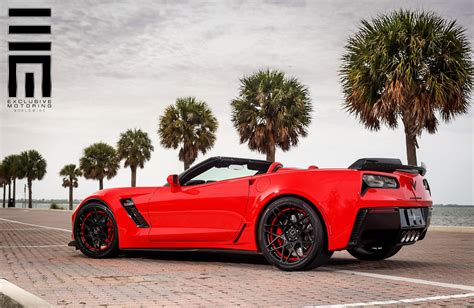 Red Corvette Z06 on Black Custom Rims by Exclusive Motoring — CARiD.com ...