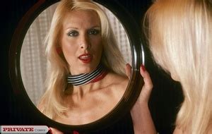 Indulging Blonde Wearing Red And White Striped Socks And XXX Dessert