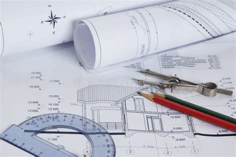 The House Construction Plan Stock Photo - Image of drawing, designer: 12694184