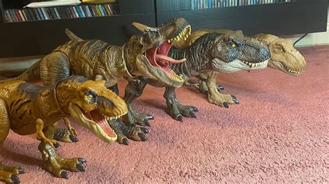 Extreme Damage T Rex Jurassic World Dominion Toy Review Comparing