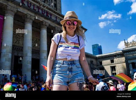June 19 2021 Warsaw Poland The Largest Gay Pride Parade In Central Europe Took Place Again In