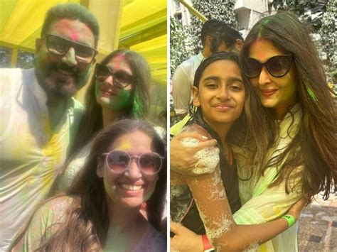 Holi Aishwarya Rai Bachchan Abhishek Bachchan And Aaradhya