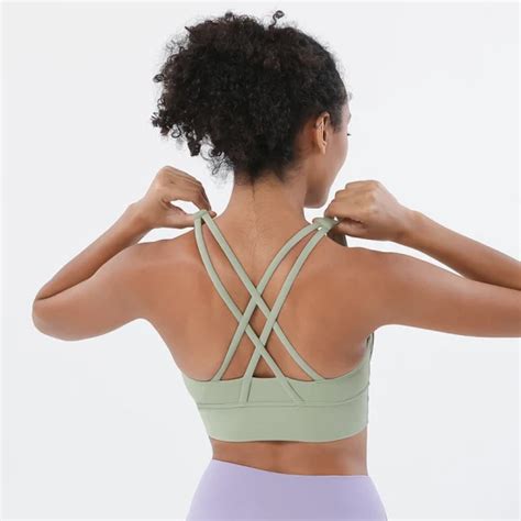 High Intensity Sandedfabric Nude Cross Back Women S Yoga Sports Wear Bra China Sports Wear