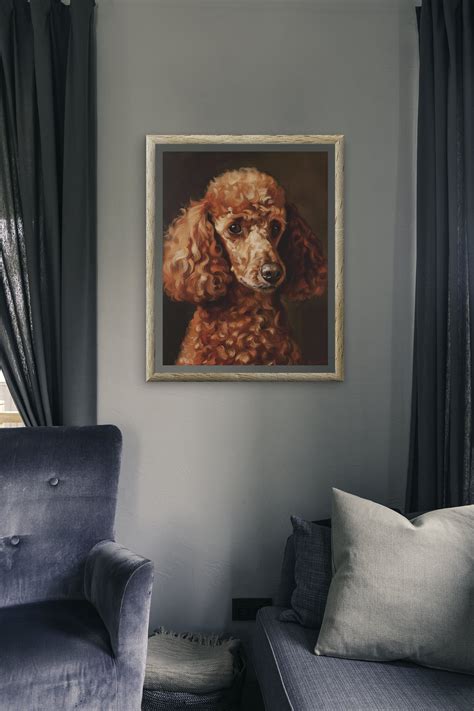 Red Miniature Poodle Art Print Gicl E Oil Painting Style Up To X