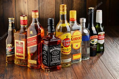 Bottles of assorted hard liquor brands – Stock Editorial Photo ...