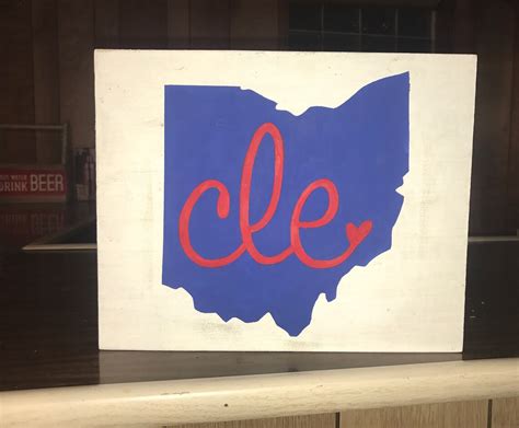 Cleveland Ohio Sign Wood Sign Cle Sign State Sign | Etsy