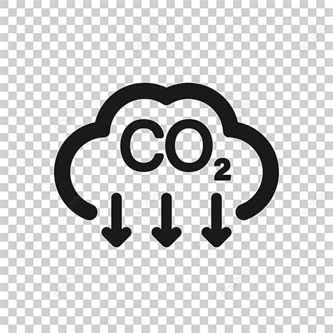 Flat Co2 Icon For Gas Reduction Concept Ecology Dioxide Environment Vector Ecology Dioxide