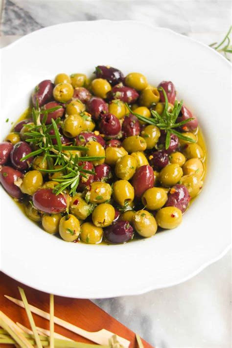 quick easy marinated olives dished  kate